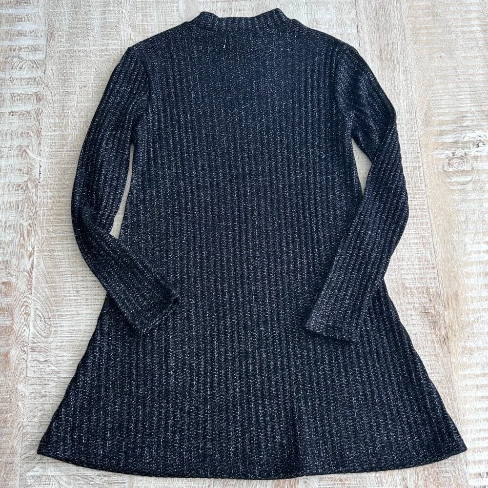 Urban Outfitters Sweater Mini Dress Medium Womens Black Glitter Mock Neck Dress - Picture 9 of 10